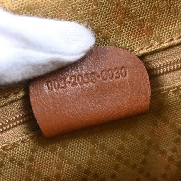 Gucci Brown Leather Bamboo Backpack